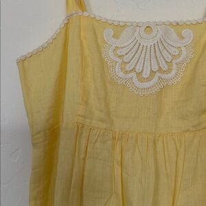 Lilly Pulitzer Yellow Linen Dress with Lace Accents Maternity